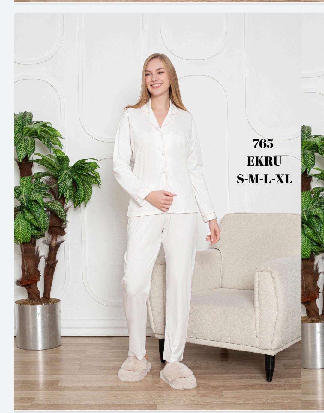 Espuar Kadın Pijama Takımı Ekru